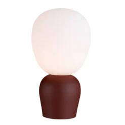 Belid Buddy Tischleuchte rostfarben Glas opal G9