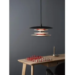 Belid Diablo Pendelleuchte 400mm schwarz matt rot E14