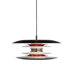 Belid Diablo Pendelleuchte 400mm schwarz matt rot E14