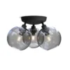 BELID Leuchten 20108673 Deckenleuchte Gloria 3-flammig 33cm Schwarz Rauchglas