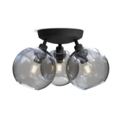 BELID Leuchten 20108673 Deckenleuchte Gloria 3-flammig 33cm Schwarz Rauchglas