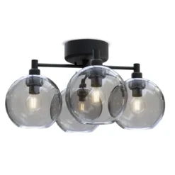 BELID Leuchten 20098673 Deckenleuchte Gloria 4-flammig 46cm Schwarz Rauchglas