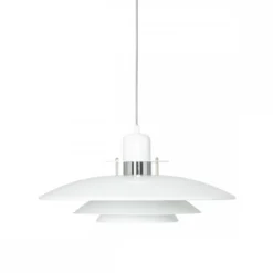 BELID Leuchten No. 121314 E27 Pendelleuchte Primus I weiß chrom 43cm
