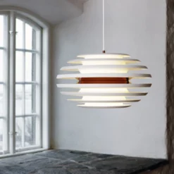BELID Leuchten No. 108262 E27 Pendelleuchte Ellipse weiß, chrom 50 cm