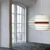 BELID Leuchten No. 108291 E27 Pendelleuchte Ellipse weiß, messing 50 cm