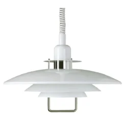 BELID Leuchten No. 121414 E27 Pendelleuchte Primus II weiß chrom 43cm