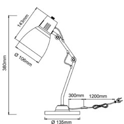 Brilliant AG Leuchten 94591-22 Bailie Tischleuchte 38cm grau Metall