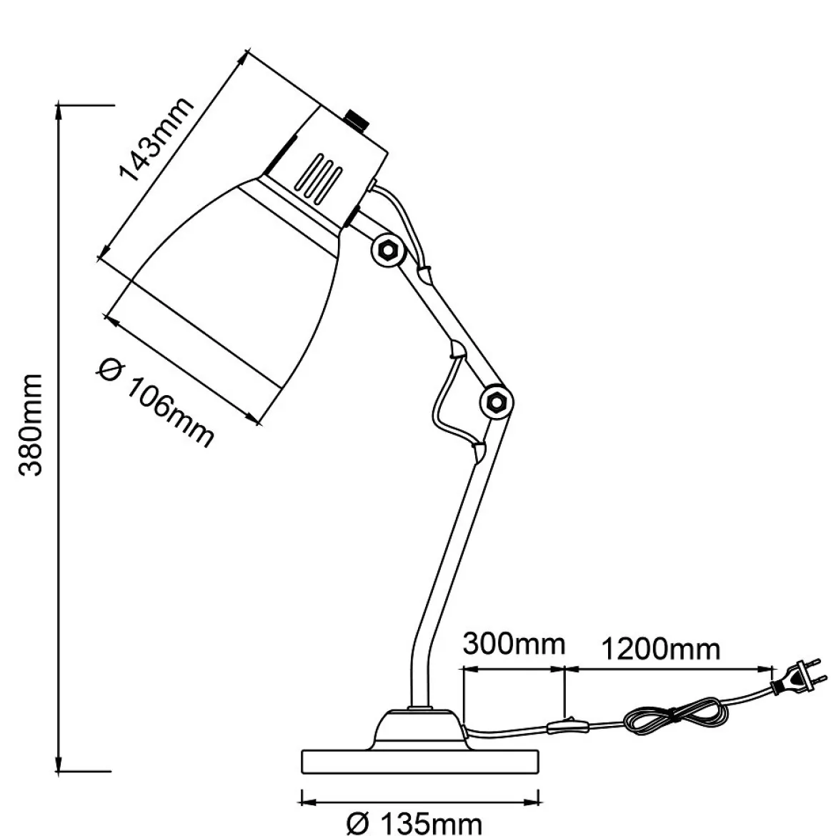 Brilliant AG Leuchten 94591-22 Bailie Tischleuchte 38cm grau Metall