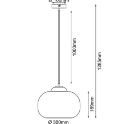 Brilliant AG Leuchten 99860-05 Blop Pendelleuchte 30cm Glas weiß