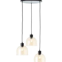 Brilliant AG Leuchten 60109-20 Casto Pendelleuchte 3-flammig schwarz bernstein