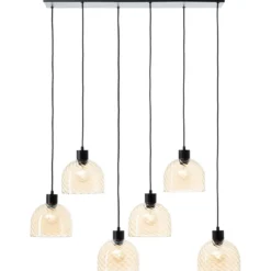 Brilliant AG Leuchten 60110-20 Casto Pendelleuchte 6-flammig schwarz bernstein