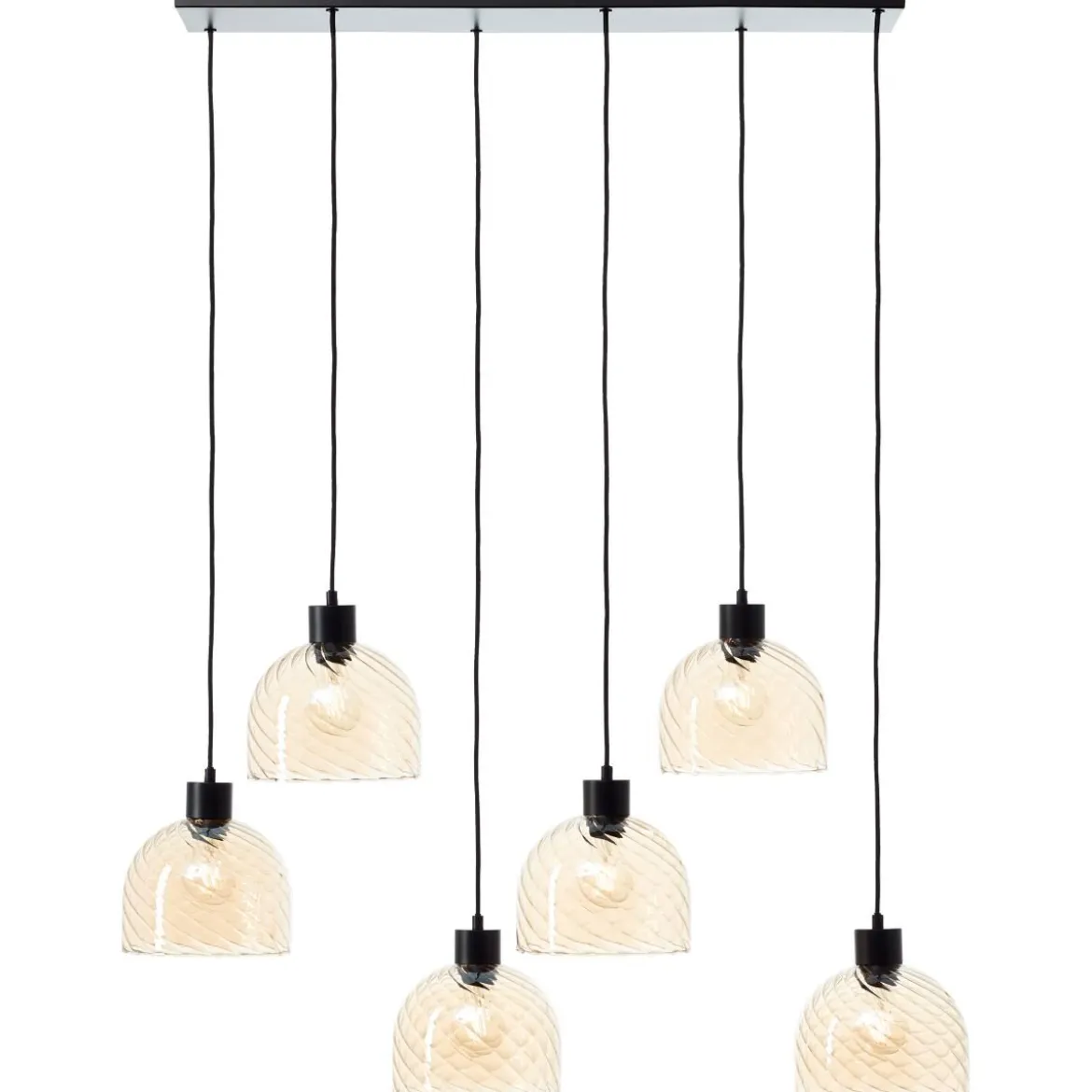 Brilliant AG Leuchten 60110-20 Casto Pendelleuchte 6-flammig schwarz bernstein