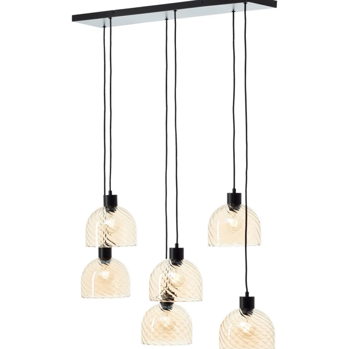 Brilliant AG Leuchten 60110-20 Casto Pendelleuchte 6-flammig schwarz bernstein