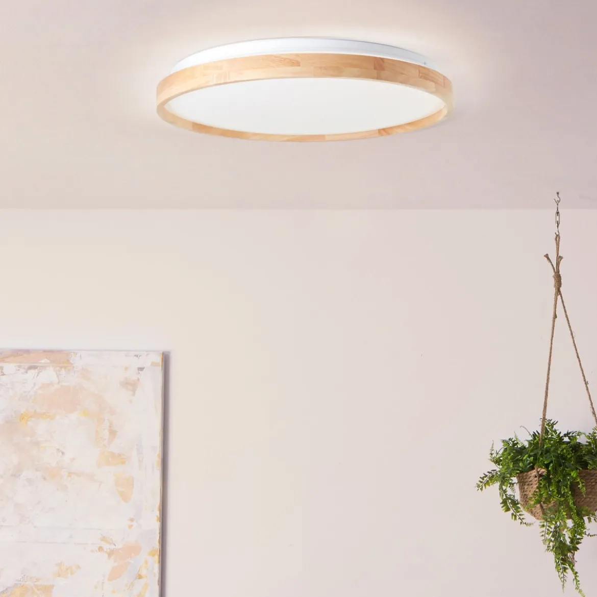 Brilliant AG Leuchten G99787-75 Alson LED Deckenleuchte 48cm holz hell weiß