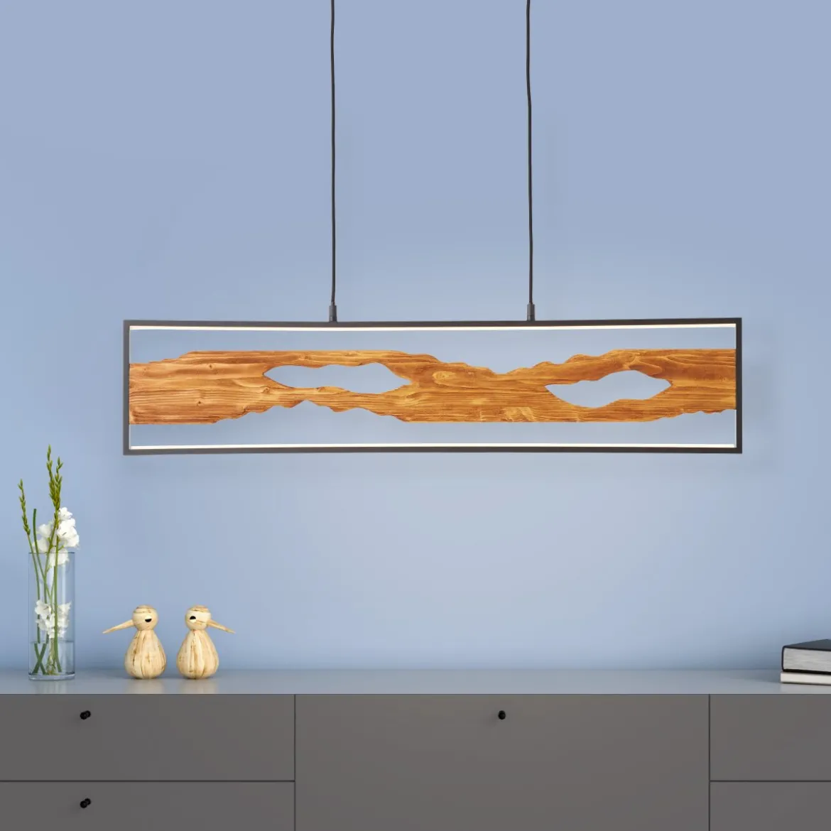 Brilliant AG Leuchten G99821-76 Chaumont Pendelleuchte 100cm schwarz holz