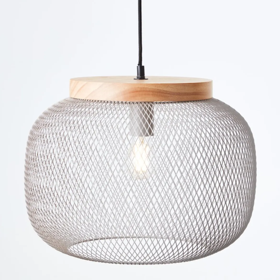 Brilliant AG Leuchten 99111-40 Giada Pendelleuchte 1-flammig 39cm grau holz