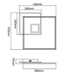 Brilliant AG Leuchten G99785-76 Iorgo Deckenleuchte 44x44cm schwarz weiß