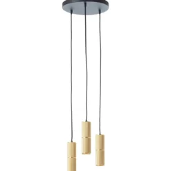 Brilliant AG Leuchten G80051-86 Marty LED Pendelleuchte 3-flammig schwarz matt gold