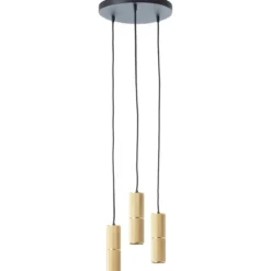 Brilliant AG Leuchten G80051-86 Marty LED Pendelleuchte 3-flammig schwarz matt gold