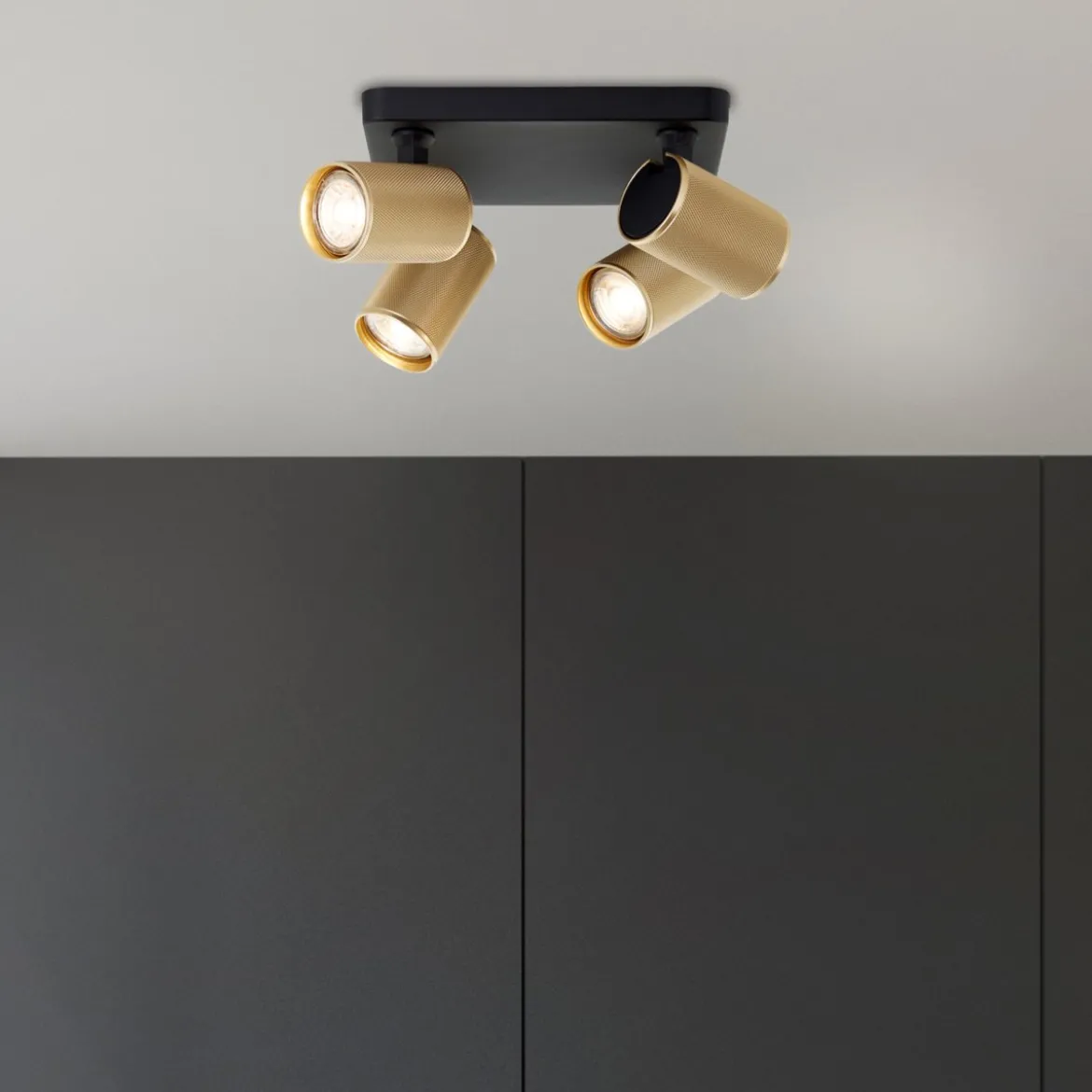 Brilliant AG Leuchten G99204-86 Marty LED Spotplatte 4-flammig sand schwarz gold