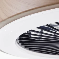 Brilliant AG Leuchten G60060-09 Slimline LED Deckenleuchte 49cm mit Ventilator natur schwarz