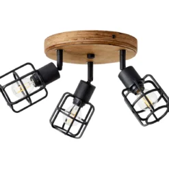 Brilliant AG Leuchten 99760-66 Gwen Spotrondell 3-flammig antik holz schwarz korund