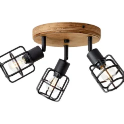 Brilliant AG Leuchten 99760-66 Gwen Spotrondell 3-flammig antik holz schwarz korund