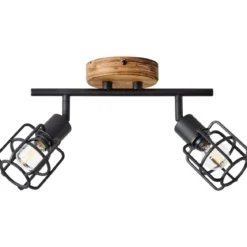 Brilliant AG Leuchten 99759-66 Gwen Spotleuchte 2- flammig antik holz schwarz korund