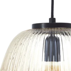 Brilliant AG Leuchten 80107-86 Kaizen Pendelleuchte amber bernstein schwarz matt