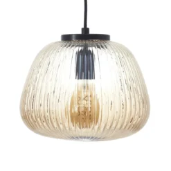 Brilliant AG Leuchten 80107-86 Kaizen Pendelleuchte amber bernstein schwarz matt