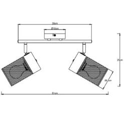 Brilliant AG Leuchten 99724-76 Kamolo Spotrohr 2-flammig schwarz