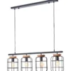 Brilliant AG Leuchten 99885-06 Pendelleuchte Gwen 4-flammig schwarz holz
