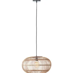 Brilliant AG Leuchten 99883-06 Pendelleuchte Woodball 1-flammig schwarz rattan