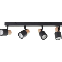 Brilliant AG Leuchten 10147-76 Pini Spotbalken 4-flammig schwarz holz