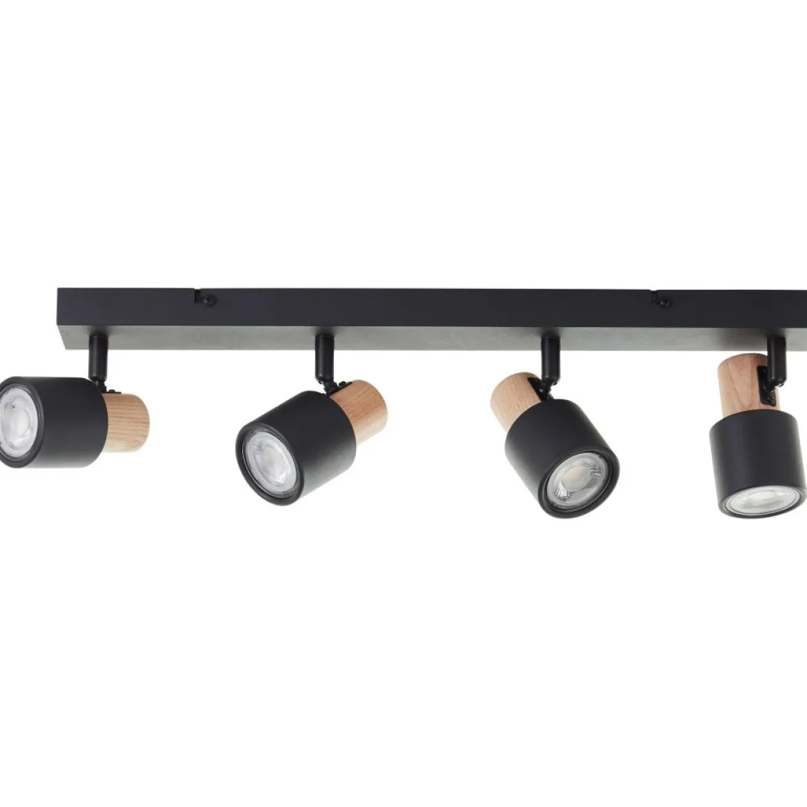 Brilliant AG Leuchten 10147-76 Pini Spotbalken 4-flammig schwarz holz