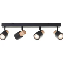 Brilliant AG Leuchten 10147-76 Pini Spotbalken 4-flammig schwarz holz
