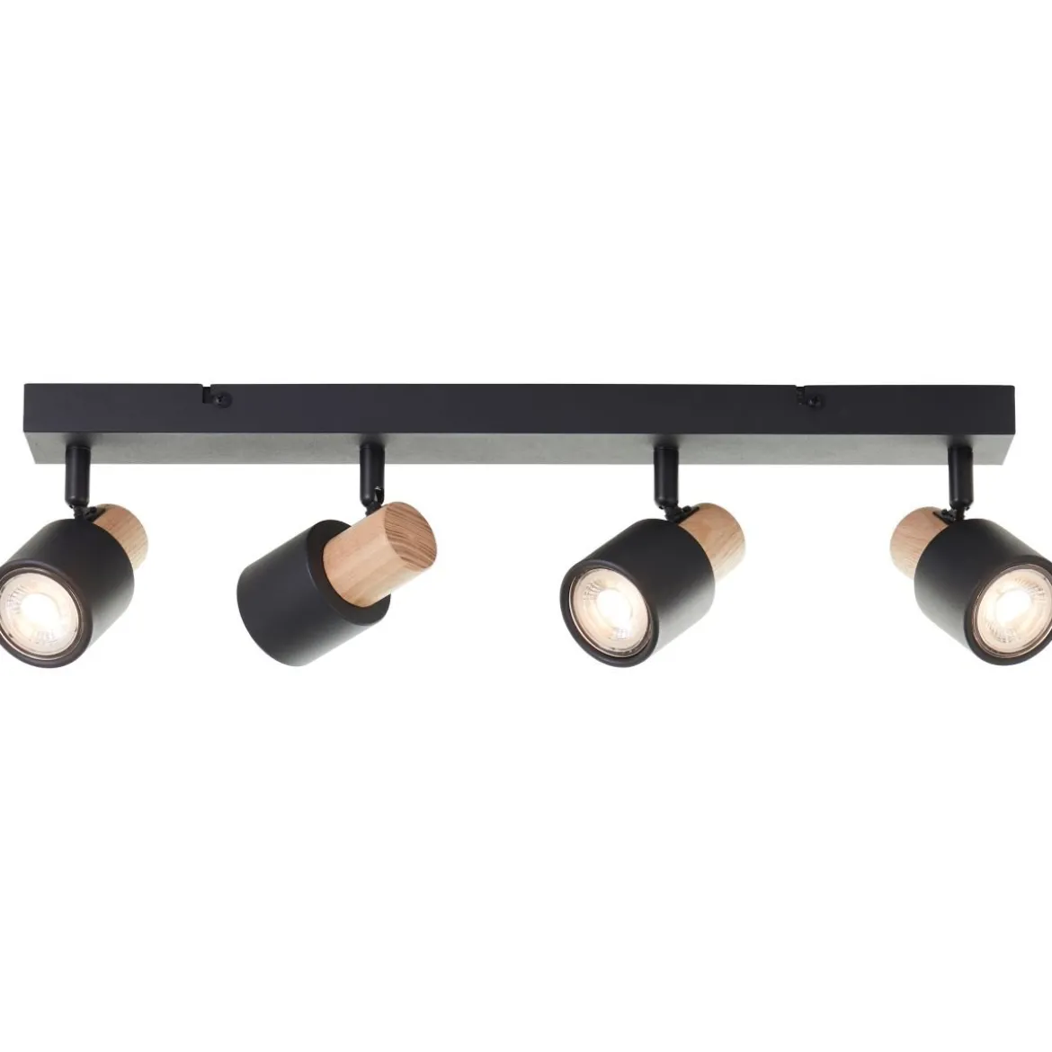 Brilliant AG Leuchten 10147-76 Pini Spotbalken 4-flammig schwarz holz