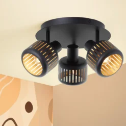 Brilliant AG Leuchten 99944-86 Spotrondell Tyas 3-flammig schwarz gold