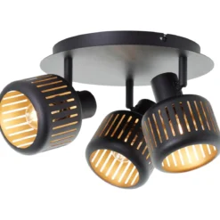 Brilliant AG Leuchten 99944-86 Spotrondell Tyas 3-flammig schwarz gold