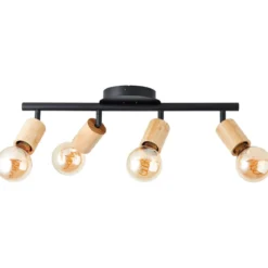 Brilliant AG Leuchten 99683-76 Tiffany Deckenspot 4-flammig schwarz matt natur