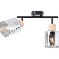 Brilliant AG Leuchten 99838-93 Weald Spotrohr 2-flammigholz rauchglas