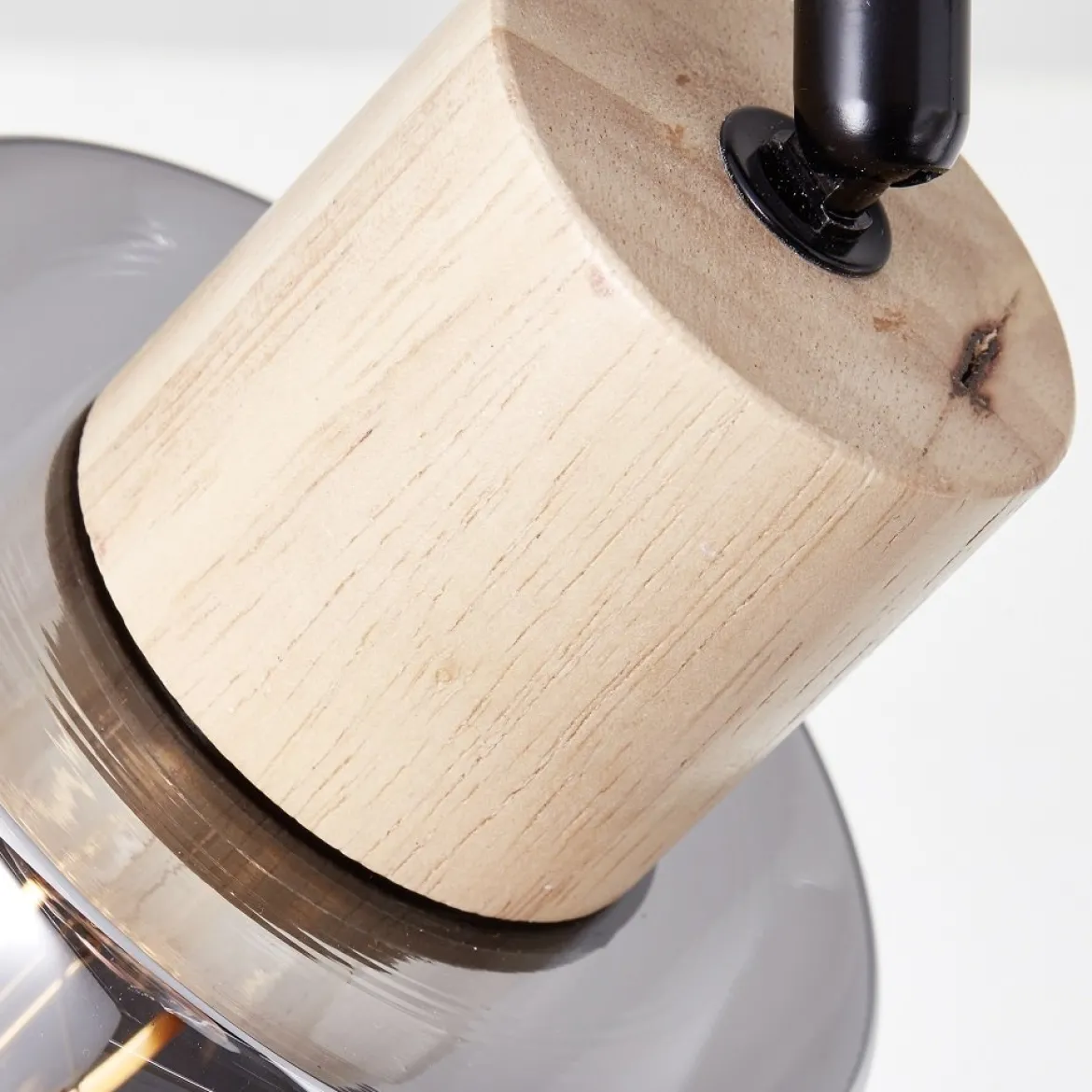 Brilliant AG Leuchten 99839-93 Weald Spotrohr 4-flammig holz rauchglas schwarz