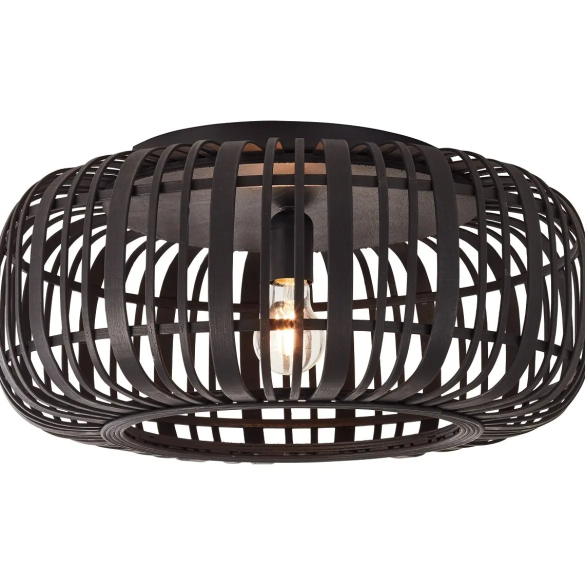 Brilliant AG Leuchten 99405-76 Woodrow Deckenleuchte 51cm holz dunkel schwarz