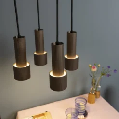 Brilliant Leuchten 60119-76 Cadiz Pendelleuchte 4-flammig rund schwarz bronze gebürstet