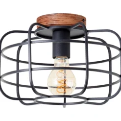 Brilliant Leuchten 99706-66 Deckenleuchte Gwen antik holz schwarz korund 30cm