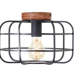 Brilliant Leuchten 99706-66 Deckenleuchte Gwen antik holz schwarz korund 30cm