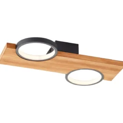 Brilliant Leuchten G99936-76 LED Deckenleuchte Cheesy schwarz matt holz 3000K