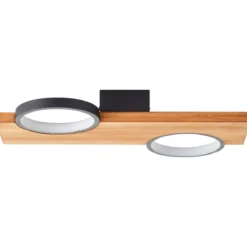 Brilliant Leuchten G99936-76 LED Deckenleuchte Cheesy schwarz matt holz 3000K