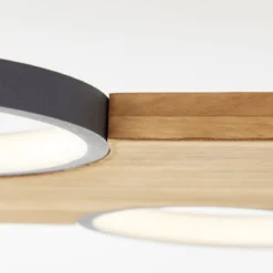 Brilliant Leuchten G99937-76 LED Deckenleuchte Cheesy schwarz holz 3000K dimmbar