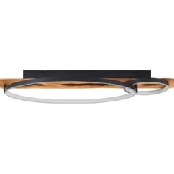 Brilliant Leuchten G99292-76 LED Deckenleuchte Pirus schwarz holz 70cm 3000K